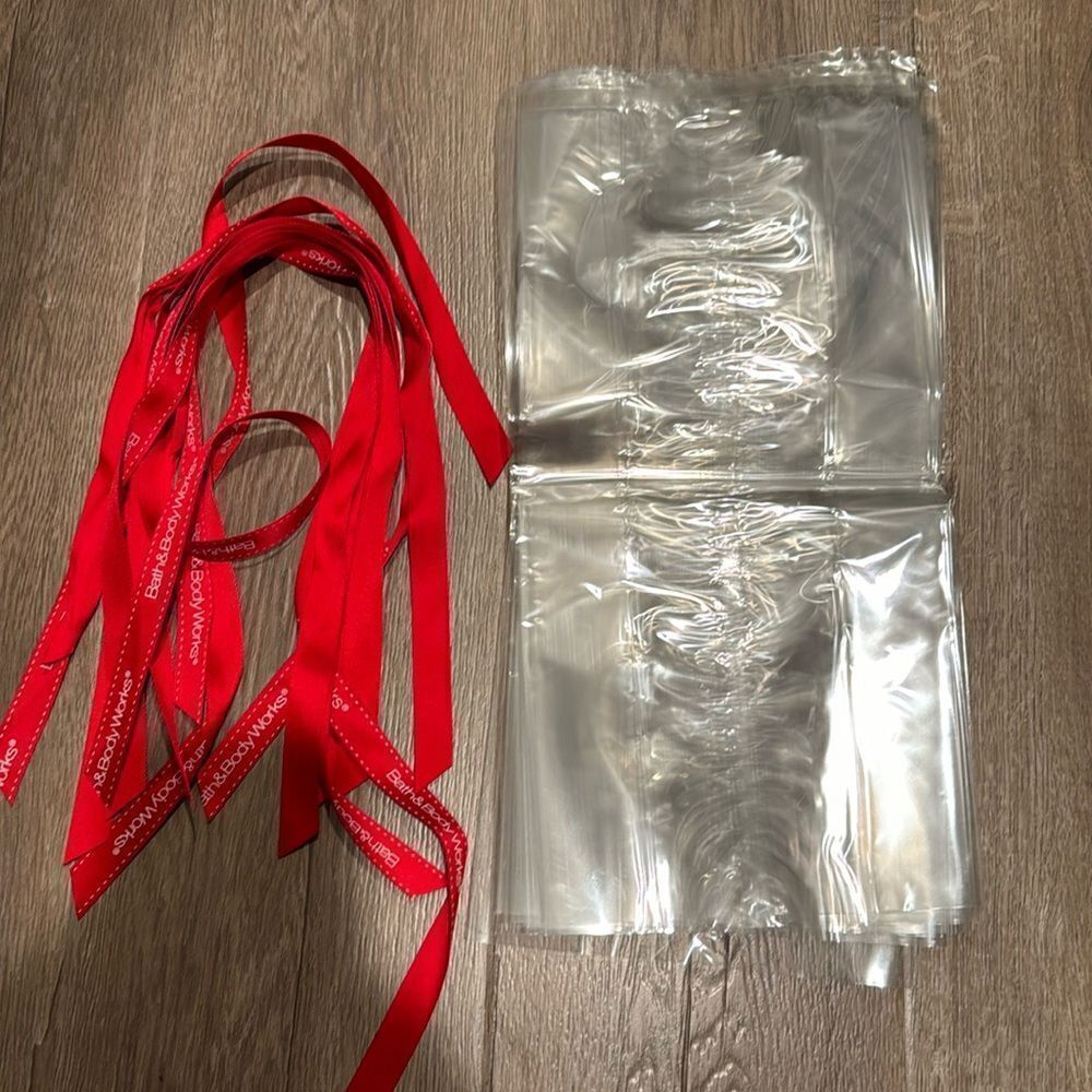 Large bag with ribbon 9 of each